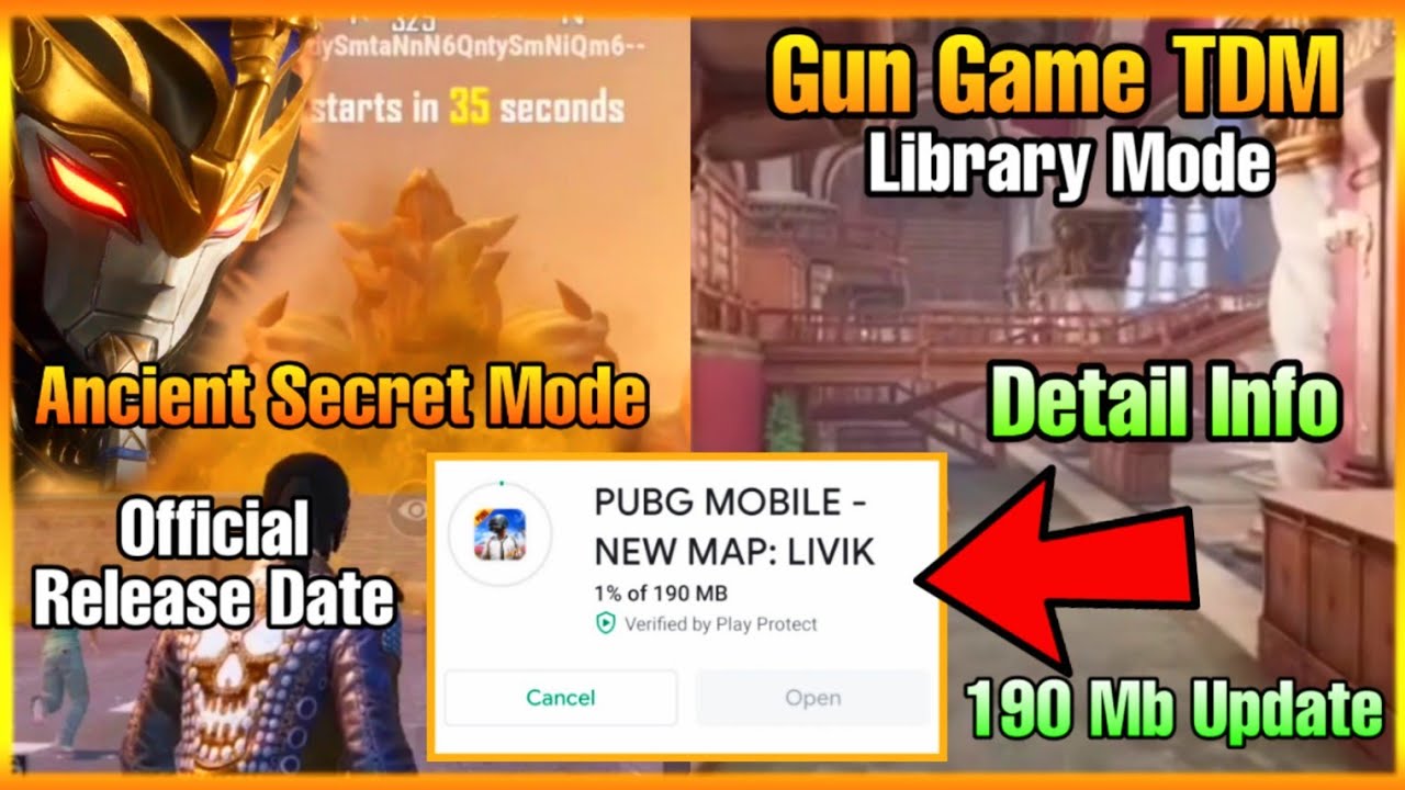 Pubg 190 MB update | pubg Ancient Secret Mode Official Release Date | pubg Gun Game TDM Map |