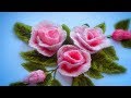 Hand Embroidery * How to embroider a rose * stumpwork  #malina_gm