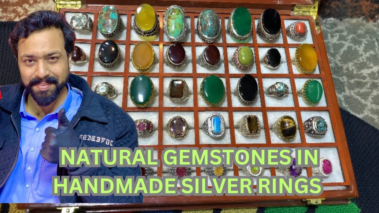NATURAL BEAUTY: Handmade Silver Rings with Rare Gemstones - YouTube