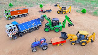 Jcb 5Cx Fully Loading Red Muram Tata Truck 2518 Sonalika Rx60 Di Tractor Jcb Cartoon