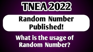 TNEA|2022|What is the usage of Random Number?|Vincent Maths|