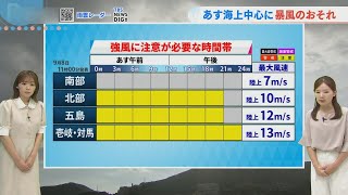[Nagasaki] Caution: Strong winds through tomorrow, risk of gale-force winds at sea