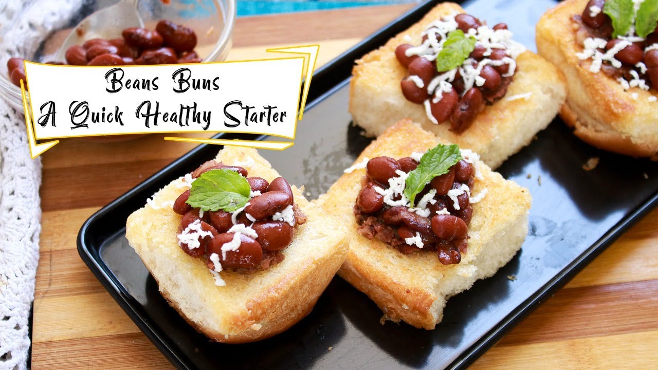 Spicy Beans Buns - A Quick Healthy Starter | High Protein Snack Recipe | Back to School Snack Idea | Healthy Kadai