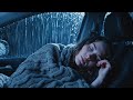 Heavy Rain on Car Windows During Midnight Calm for Deep Relaxation