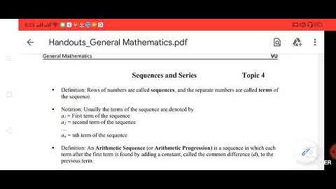 MTH100 Topic4 sequence and series