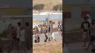 CHAOTIC Moment Moroccan Migrants Rush Into Spain's Ceuta Through Tarajal Border Crossing #shorts CHAOTIC Moment Moroccan Migrants Rush Into Spain's Ceuta Through Tarajal Border Crossing #shorts