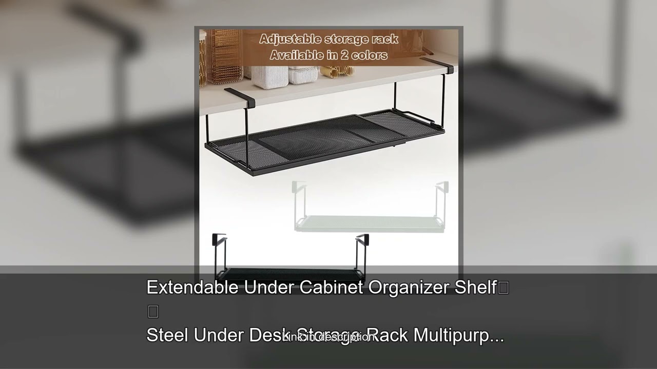 Extendable Under Cabinet Organizer Shelf Steel Under Desk Storage Rack Multipurpose Kitchen Hou