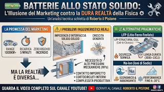 🔋 BATTERIE ALLO STATO SOLIDO: L'Illusione del Marketing contro la DURA REALTÀ della Fisica ⚙️