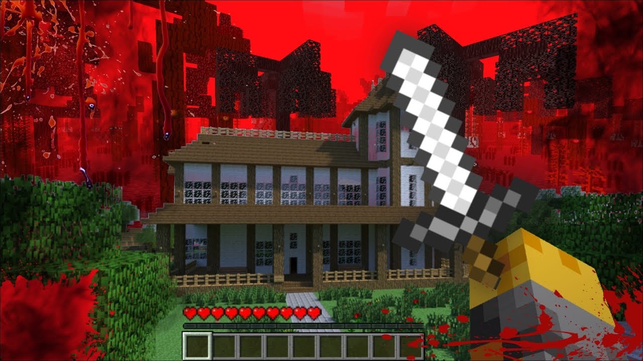 SCARY BLOOD MONSTERS APPEAR IN MY HOUSE IN MINECRAFT 