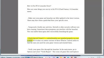 Fix FF14 Launcher Error (Fix ffxiv Launcher error)