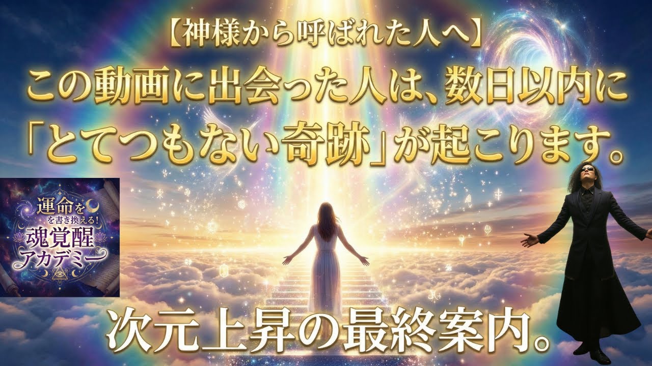 【神様から呼ばれた人へ】この動画に出会った人は、数日以内に「とてつもない奇跡」が起こります。次元上昇の最終案内。