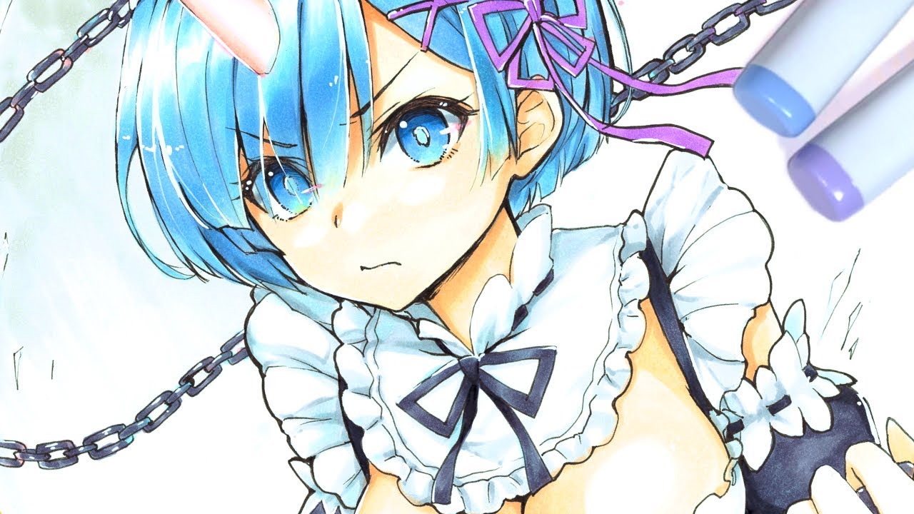 リゼロ レム 鬼化 描いてみた コピックイラスト Drawing Rem Re Zero Kara Hajimeru Isekai Seikatsu 2期記念 Youtube