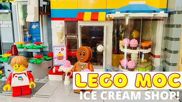 My LEGO MOC Ice Cream Shop Modular Building for the LEGO City and Retired Set 31077