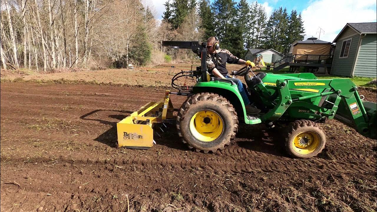 Preparing for Lawn Seed with a 5' Behlen Country Rototiller YouTube