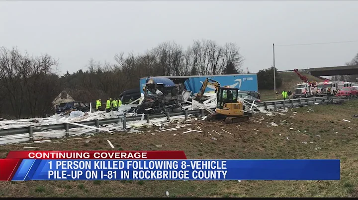 1 person dead after 8-vehicle pile-up on I-81 South in Rockbridge County