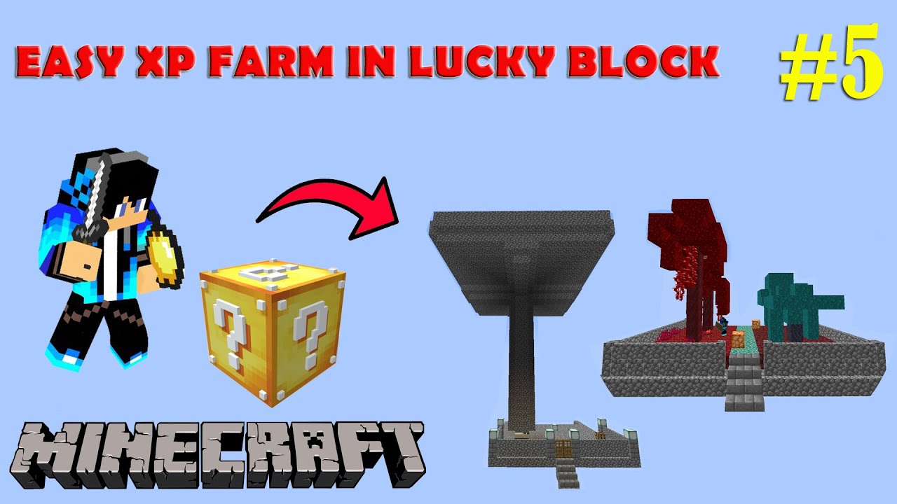 EASY POWERFUL XP FARM | MINECRAFT LUCKY ONE BLOCK GAMEPLAY #5 - YouTube
