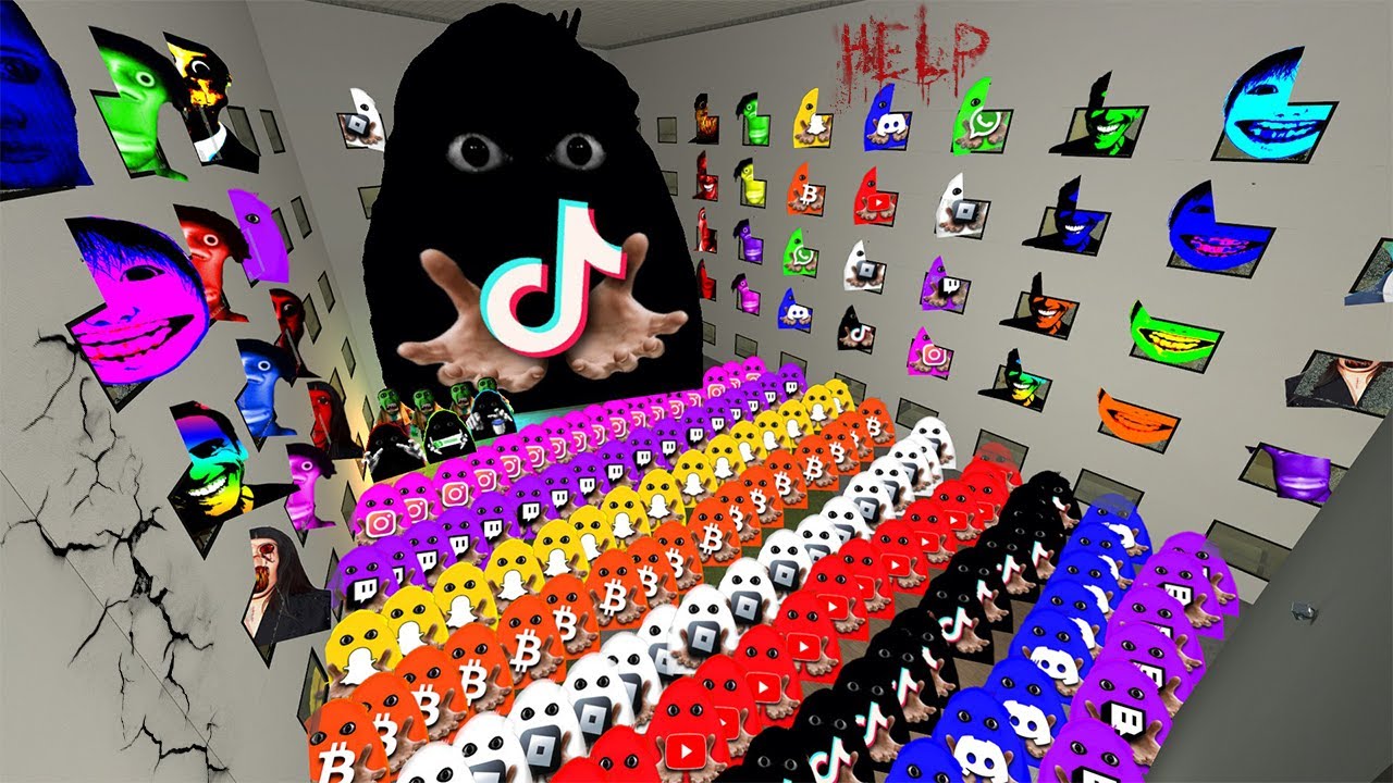 RAINBOW TIK TOK ANGRY MUNCI FAMILY AND ROSALIA VS OBUNGA BIG BOSS VS Too Much Nextbots Garry's Mod