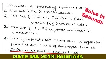 GATE 2019 Mathematics Solution || Countability Problems