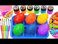 Satisfying Video | How to Make Rainbow Mixing Glitter Candy in Stress Balls Lollipop Cutting ASMR