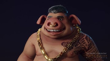 The pig stylized - Game character.