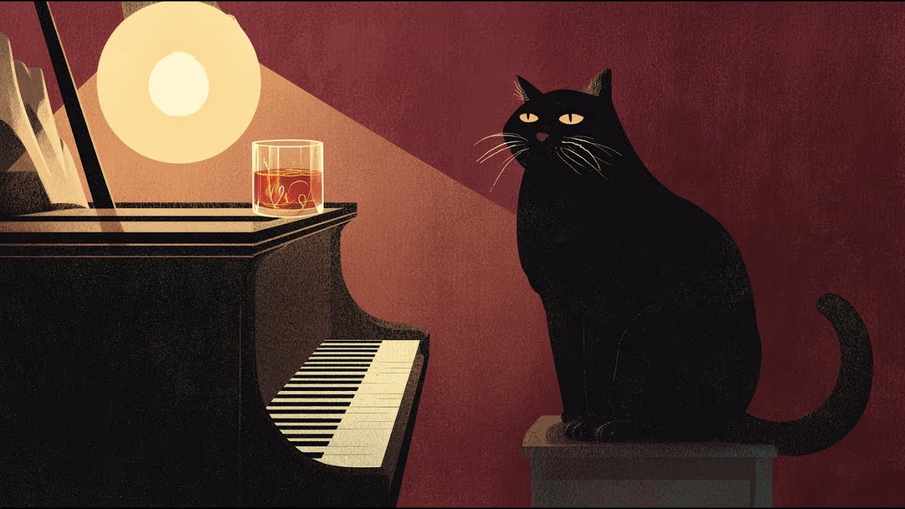 フランス製 トレー cat lady smoking playing piano Smoke & Ivory. – Vintage Noir Jazz for Late Night Relaxation - YouTube