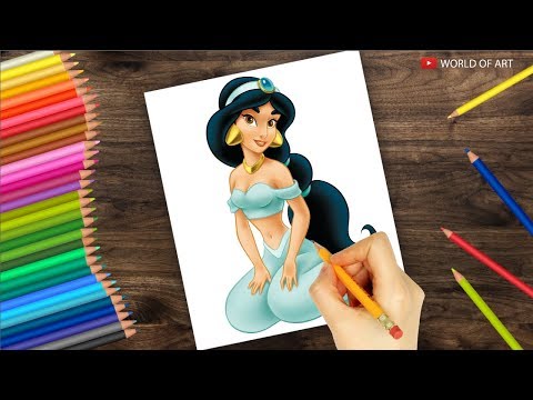 How to draw Princess Jasmine | aladdin | aladdin and jasmine