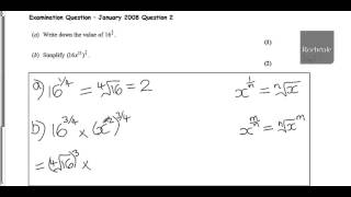 C1 Algebra GCSE Review - Exam Question C1 January 2008 Q2