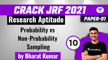Crack JRF 2021| Research Aptitude by Bharat Kumar | Probability vs Non-Probability Sampling
