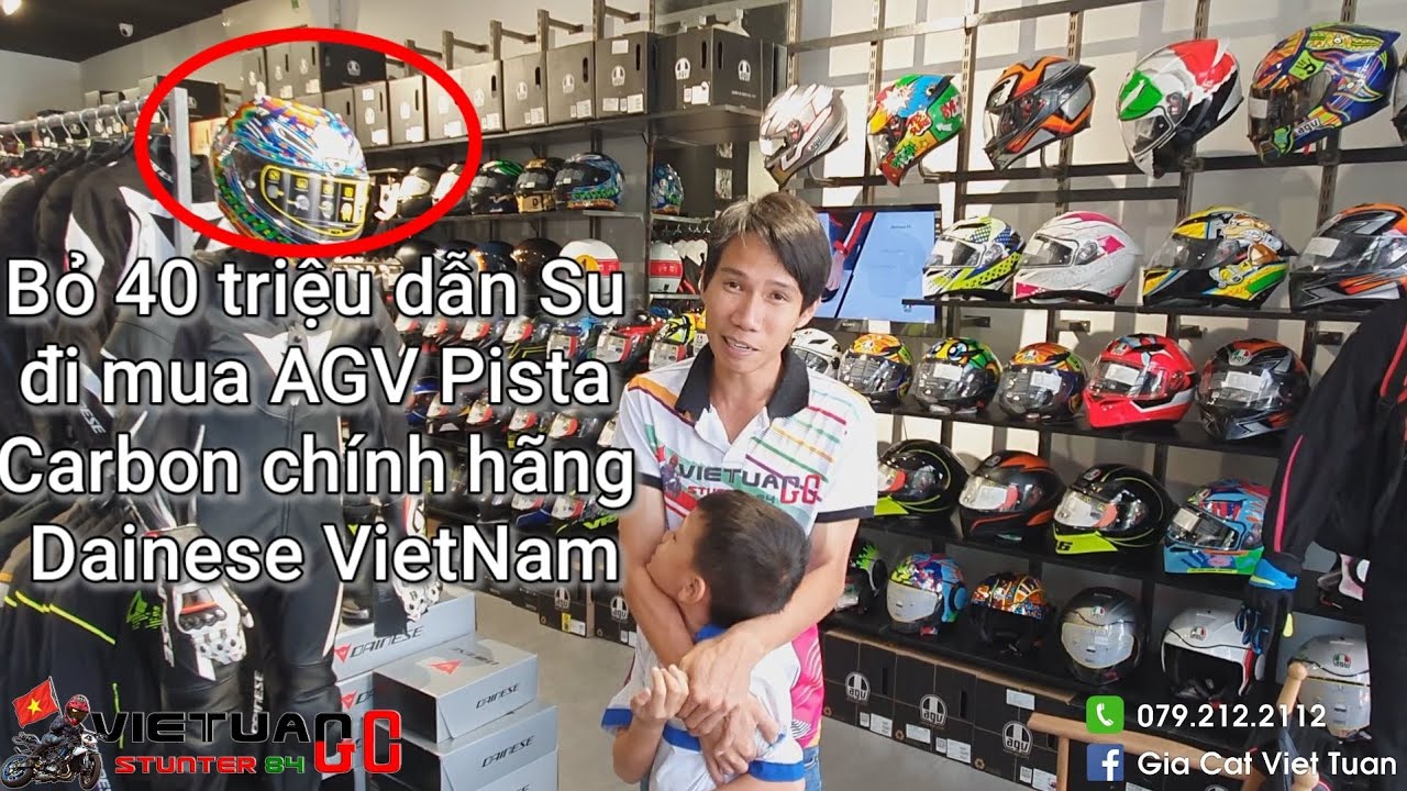 mua mũ bảo hiểm  2022  Cầm 40 triệu Su đi mua nón AGV Pista Carbon ở chính hãng Dainese VietNam ra sao ?