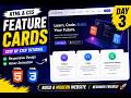 Build Stunning Feature Cards with HTML & CSS | Day 3 | Beginner Friendly