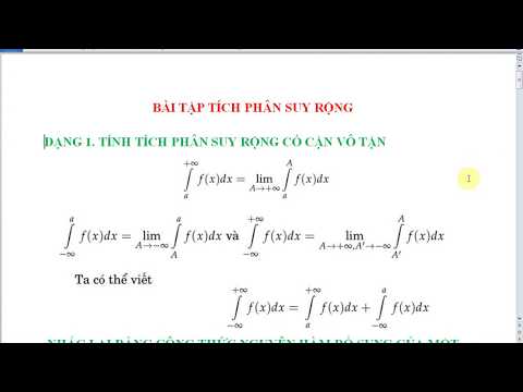 Video Bài tập tính tích phân suy rộng có cận vô tận - youtube