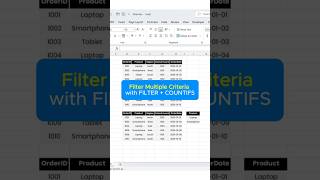 Filter Multiple Criteria in Excel with FILTER + COUNTIFS