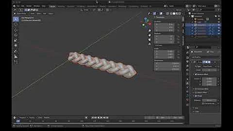 Simple 4-strand square braid in Blender 2.9 (fixed)