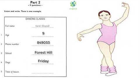 Flyers 1   Test 2   Part 2   Listening