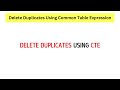 SQL How to Delete Duplicates Using Common Table Expression (CTE)
