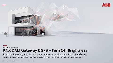 Practical Learning Session about ABB i-bus KNX DALI Gateway DG/S – Turn off brightness