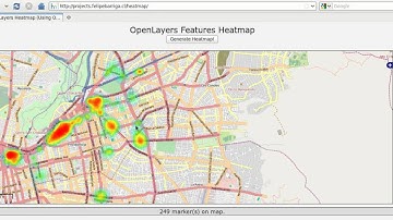 OpenLayers Heatmap demo: Pubs and Restaurants in Santiago