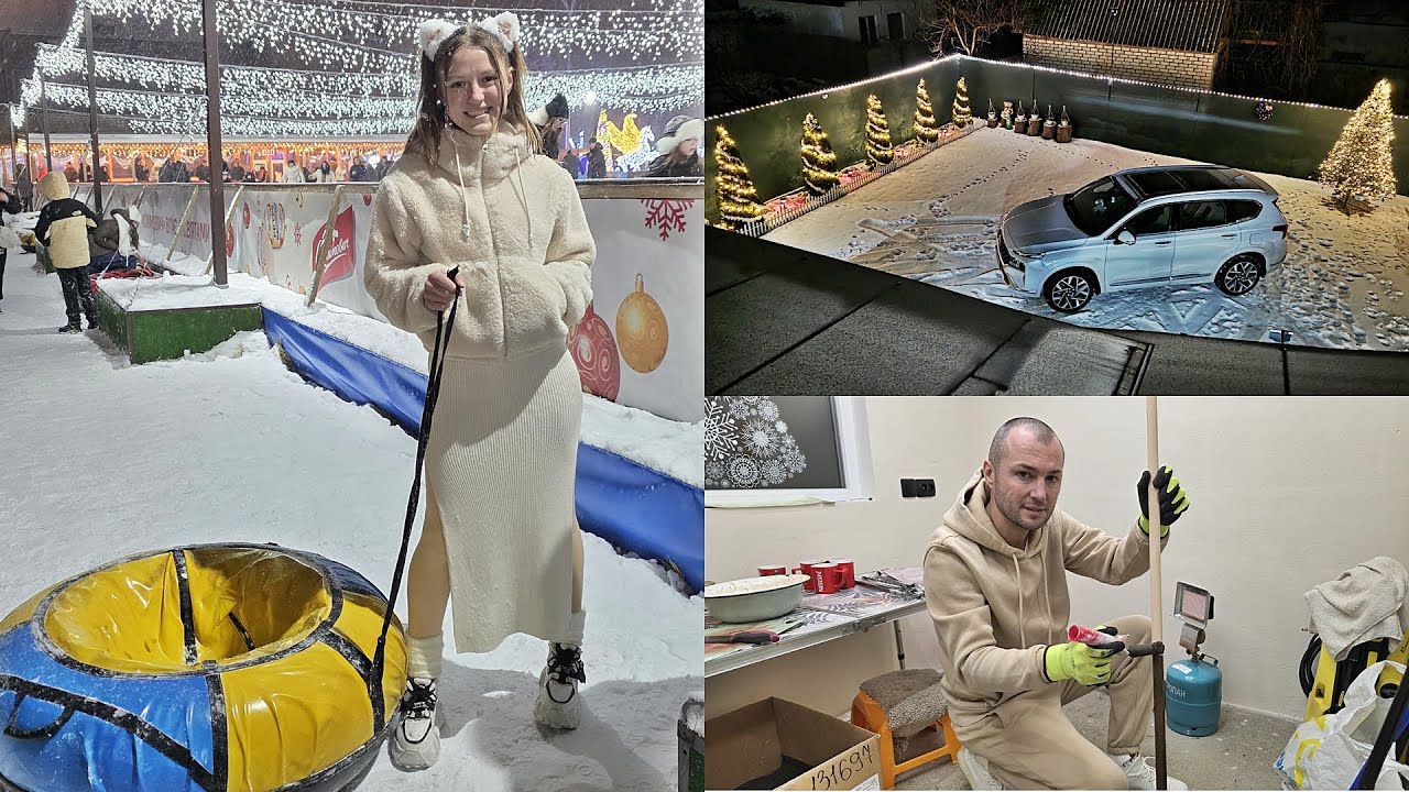 Катаемся на пончике. Дача. Погода нас радует