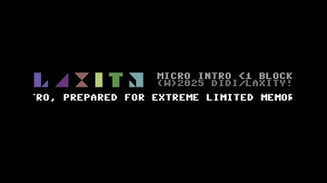 C64 Crack Intro :  Laxity Intro #141 (Micro Intro) by Laxity!  6 October 2025!