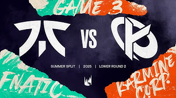 FNC v KC | 2025 LEC Summer Playoffs - Lower Round 2 | Fnatic vs. Karmine Corp Game 3