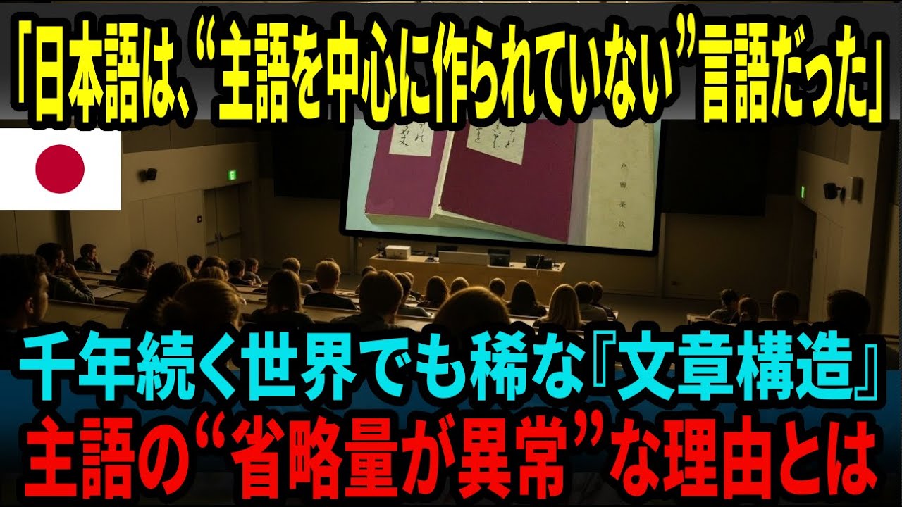 【海外の反応】日本語は主語を中心に作られていなかった？！世界でも稀な省略量が示す言語設計