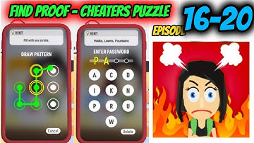 How to Solve Find Proof - Cheaters puzzle Game Episode From 16 - 20  | By FTY | game of puzzle