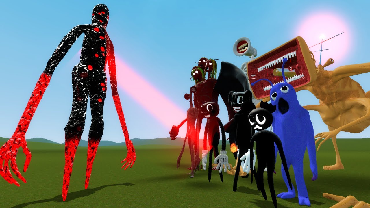 THE GIANT WITH RED DOTS VS TREVOR HENDERSON CREATURES!! Garry's Mod