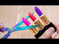 ASMR LIPSTICK SLIME Mixing Lipsticks into Clear Slime Satisfying Slime Videos #15