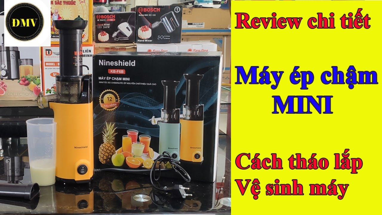 Máy ép chậm mini Nineshield KB-F6B : Hướng dẫn tháo... - youtube
