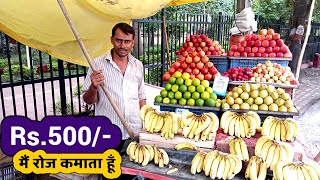 Fruits Wala Earn 500 Rupees A Day How To Start Fruit Business Fruits Business Ideas Road Side