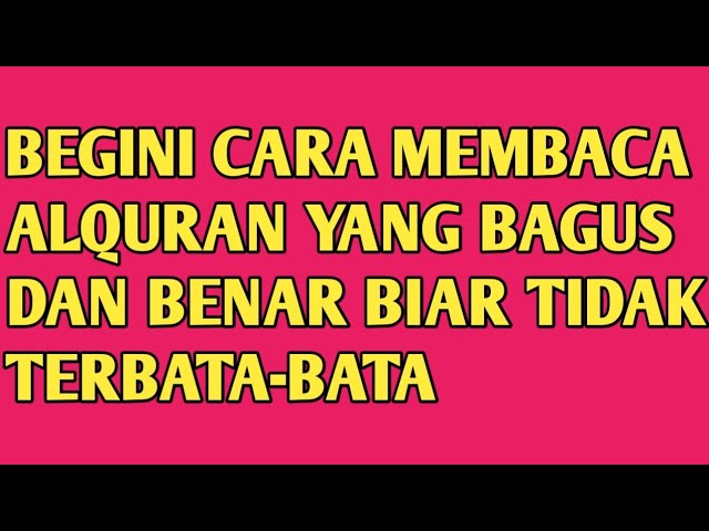 PAKAI NADA INI KALAU INGIN CEPAT BISA MEMBACA ALQURAN DENGAN BAGUS