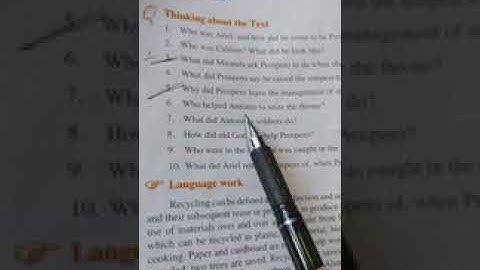 Textual questions and answers of the Tempest by Manzoor Ahmad Lone