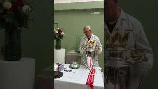 Arsenal’s name being engraved on the premier league trophy
