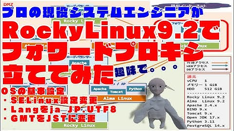 #003【Linux サーバー構築】Rocky Linux 9.2 上に Apache を使ってフォワードプロキシを立てる。今回は、SELinux設定変更、英語環境を日本語化、GMTをJSTに変更する